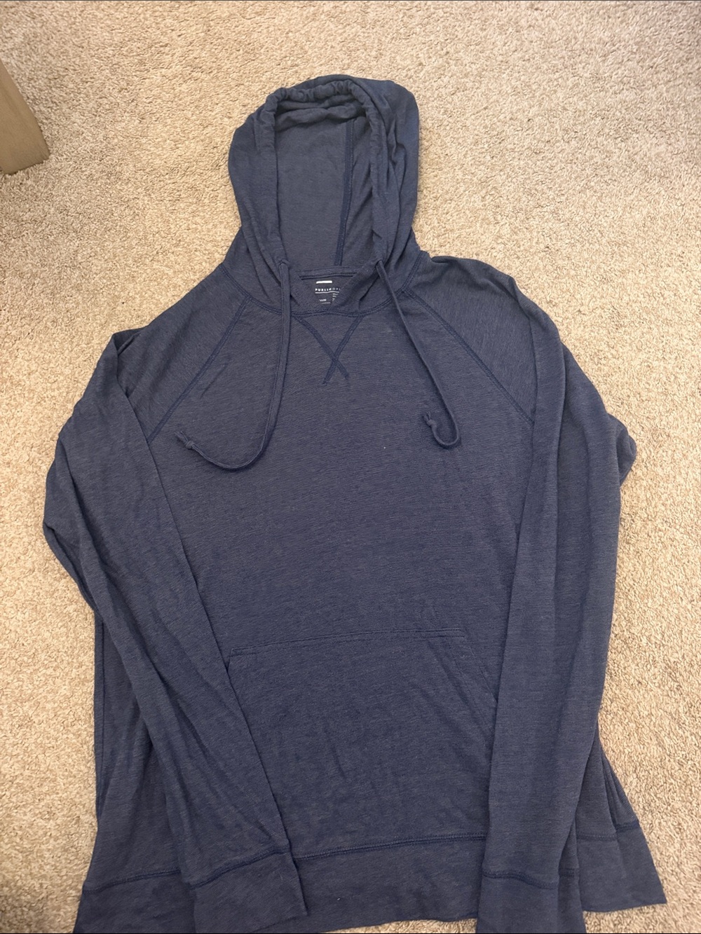 Men's Crewneck Hooded Pullover Sweater in Navy